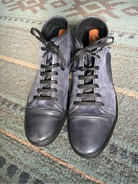 Doucal’s Made in Italy Blue Leather Sneakers - EU45